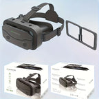 VR Shinecon headset with adjustable strap, lens insert, and product packaging for virtual reality gaming.