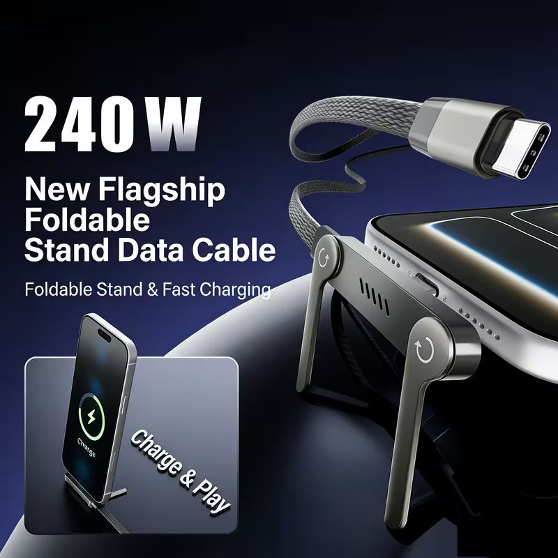 240W Flagship Foldable Stand Charging Cable - Ultra Fast Power & Data