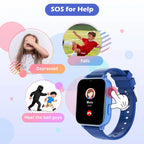 Kids GPS smartwatch with SOS button for emergencies like falls, strangers, or feeling sad.