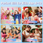Collage showing happy children enjoying gifts at birthdays, Christmas, parties, and reward occasions.