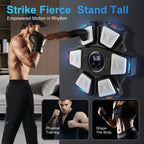 Man boxing with electronic wall target training device, fitness and physical training equipment