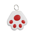 White paw-shaped keychain with red paw prints, novelty toy accessory