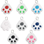 Assorted paw-shaped keychains in various colors, tech accessory for bags or keys.