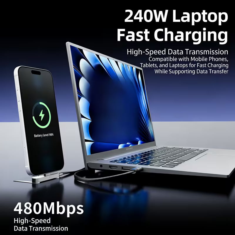 240W Flagship Foldable Stand Charging Cable - Ultra Fast Power & Data